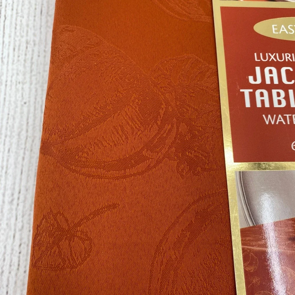 Colordrift Tablecloth 60x84 Orange Pumpkin Jacquard Fall Thanksgiving Holiday